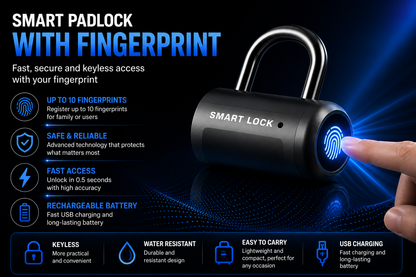 SMART FINGERPRINT PADLOCK - SMART LOCKER